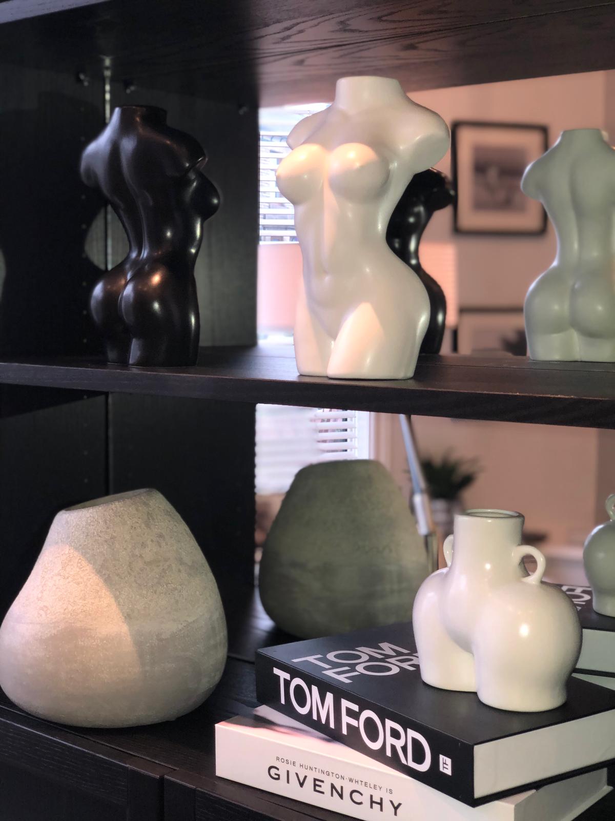 White Thick Hip Luxury Bum Vase Croft Home Decor