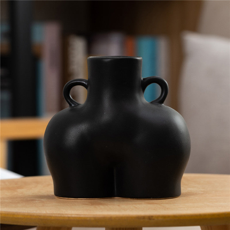 Black Thick Hip Luxury Bum Vase