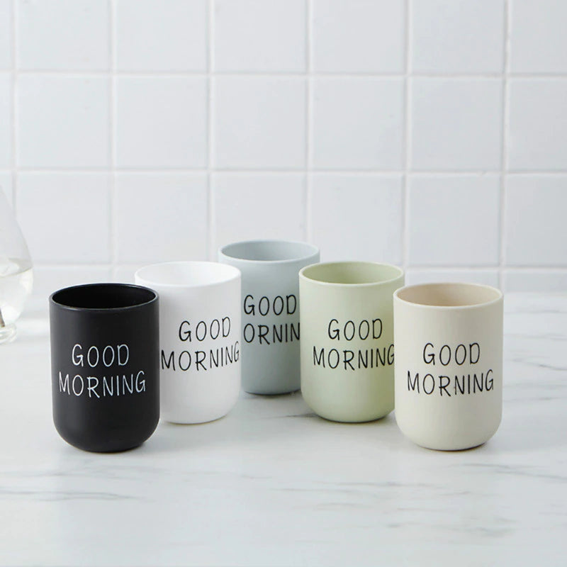 Good Morning Toothbrush Holder Cup Croft Home Decor