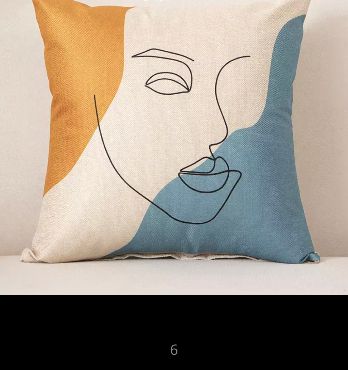 Abstract Face Pattern Cushion Cover